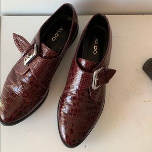 Burgundy Snakeskin Loafer